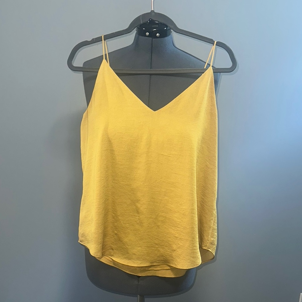 Express Yellow Satin V-Neck Cami